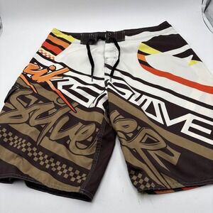 Quicksilver Board Shorts Mens Waist 36 Swim Trunks Cargo‎ Pocket Preowned.